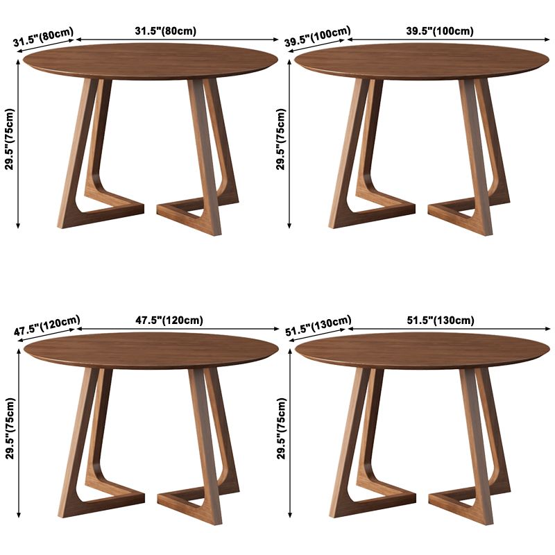 Mesa de comedor informal de pedestal doble redondo Mesa de madera de madera sólida de ashwood