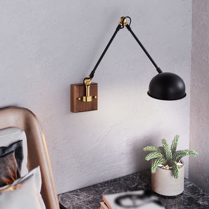 Single Brown Finish Modernism Wall Mounted Sconce Metallic Wall Light