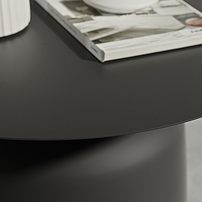Mid-Century Modern Iron Coffee Table Set Round Pedestal Cocktail Table