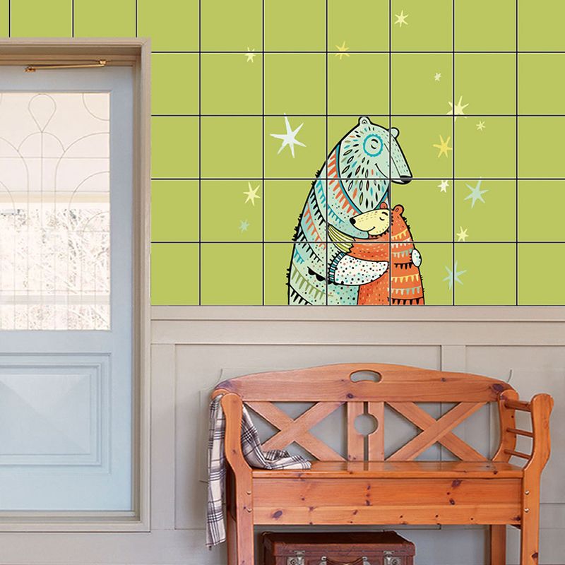 Cute Animal Wallpaper Panel for Accent Wall Friendship Wall Covering, 12.9-sq ft, Temporary