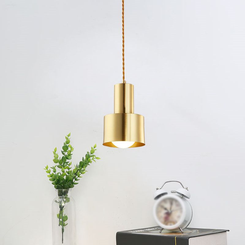 Post-Modern Cylindrical Shape Pendant Light Metal 1 Light Small Suspension Light  for Living Room