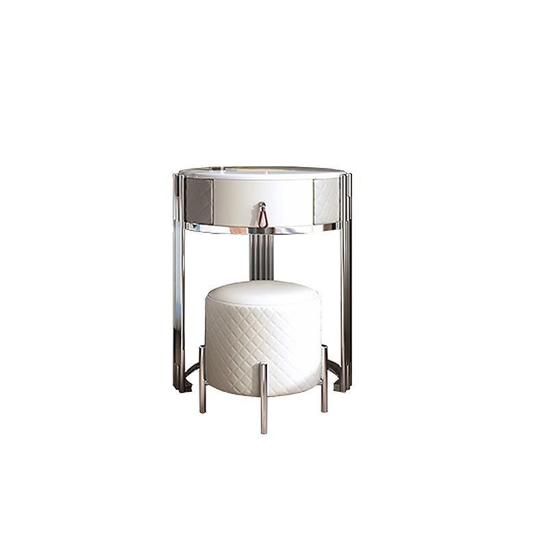 Luxurious Metal Vanity Table in Gold/Silver Stone Top Makeup Desk