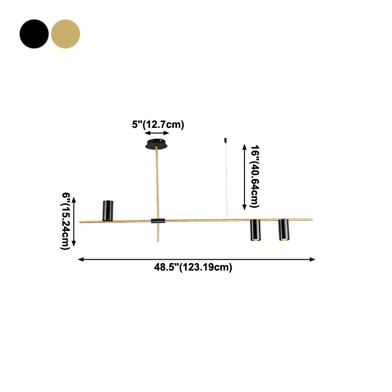 Modern Cylinder Island Lighting Fixtures Metal Pendant Lighting