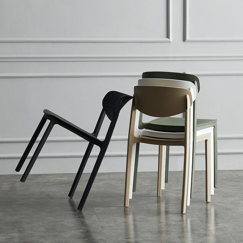Minimalist Opening Back Dining Side Chair Kitchen Plastic Dining Side Chair