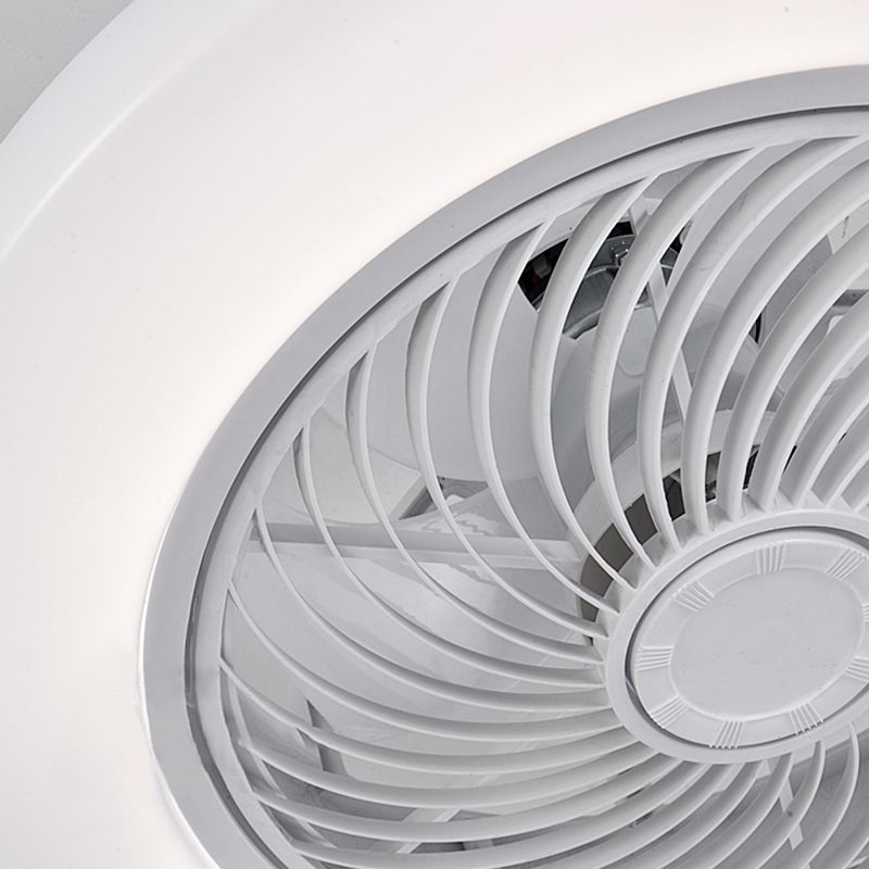 Acryl weiße LED -Deckenventilatoren im modernen prägnanten Stil Eisen kreisförmiger Flush -Mount für Schlafzimmer
