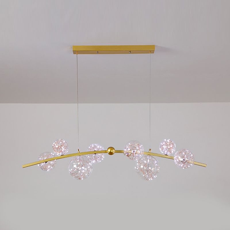 Starry Island Leuchten moderne stilvolle 8-Licht-Goldheizenlicht mit Glasschatten