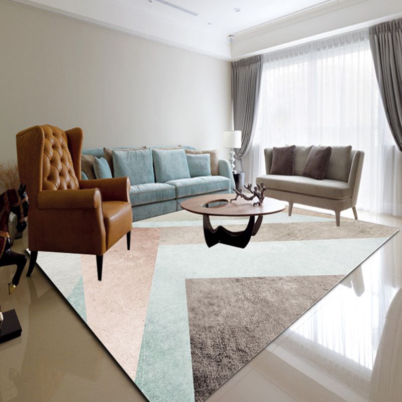 Minimalist Graphic Design Indoor Rug Contemporary Creative Area Rug Polyester Anti-Slip Backing Carpet for Living Room