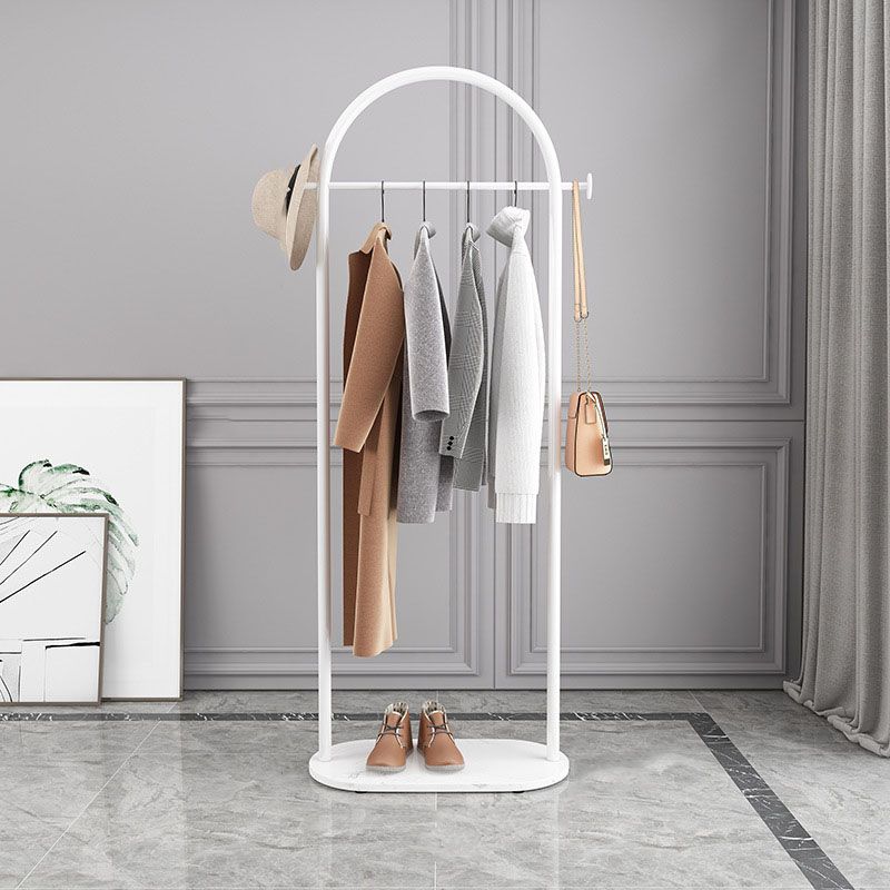 Glam Coat Rack Free Standing Metal Hall Stand with Slate Base Living Room