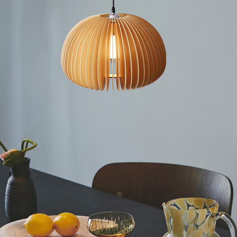 Lumo a sospensione a sospensione a 1 luci a forma moderna a forma di cupola lampada sospesa in legno
