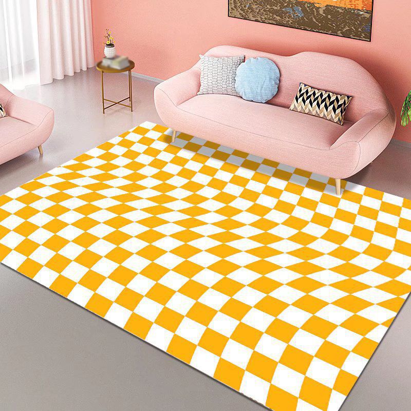 Rapis géométrique à damier tapis intérieur Tacon résistant au tapis de support non glissant pour le salon