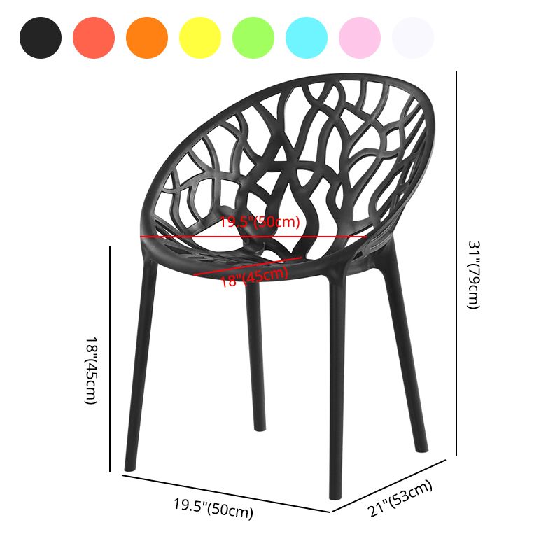 El comedor plástico contemporáneo preside la parte posterior abierta sin brazos que cena la silla lateral para el restaurante