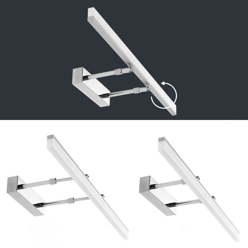 Lampada a parete a LED contemporanea per vanità a barra metallica per bagno