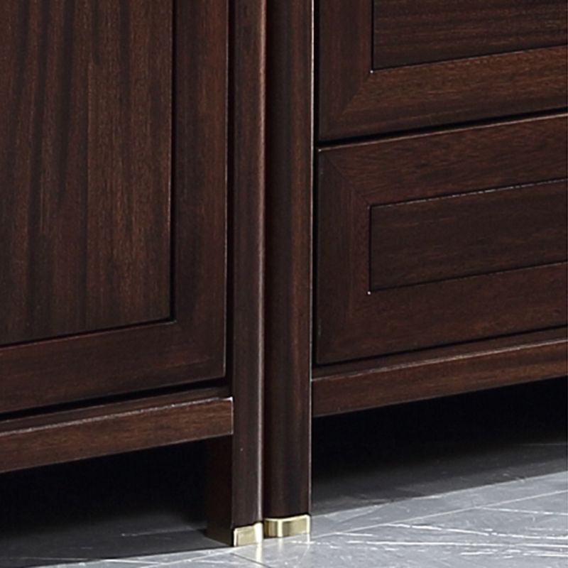 Closed Back Wood Bookshelf Contemporary Bookcase with Cabinets