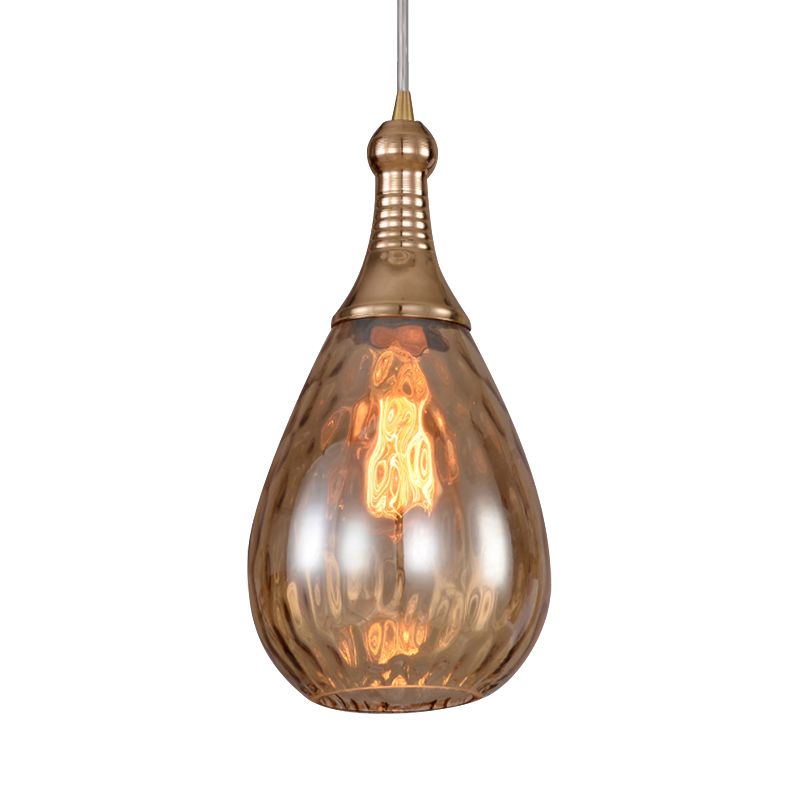 Black/ottone lacrima Light Assicatore industriale/ambra/grigio vetro a 1 luci di illuminazione a pendente camera da letto