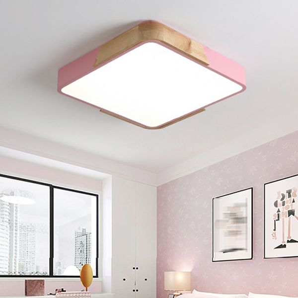 Square Flush Mount Fixture Contemporary Metal 1 Light Flush Light