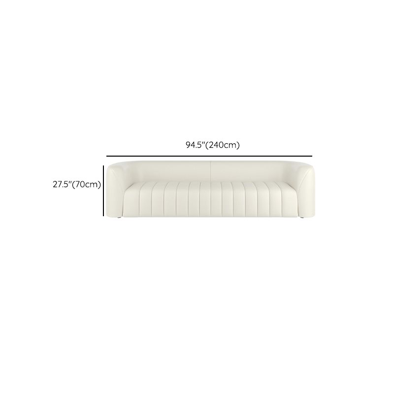 White Durable Sectionals Stain-Resistant Square Arms Sofa for Living Room