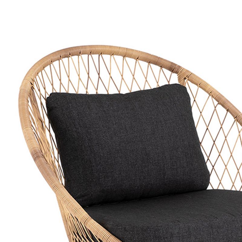 Tropical Outdoors Dining Chair Rattan Side Chair with Cushion