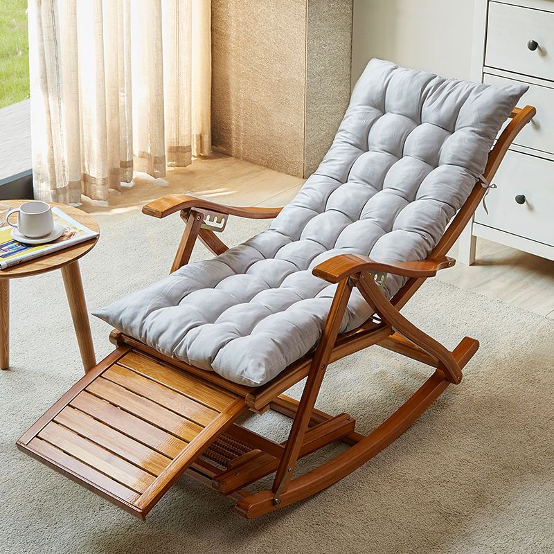 Modern Rocking Chair Bamboo Rocker Chair with Removable Cushions