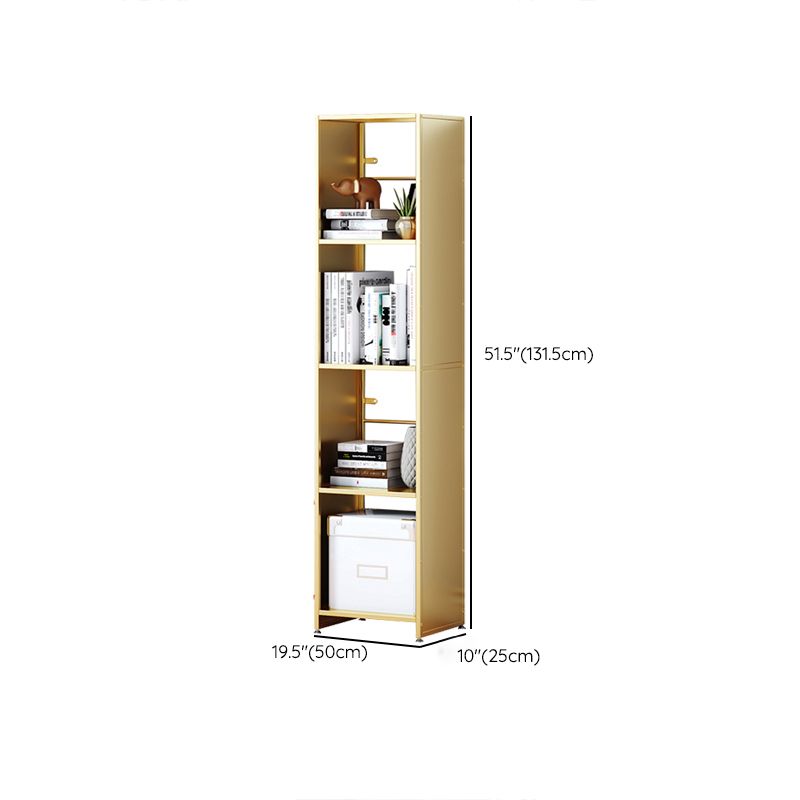 9" W Glam Antique Finish Shelf Bookcase Standard Metal Bookshelf