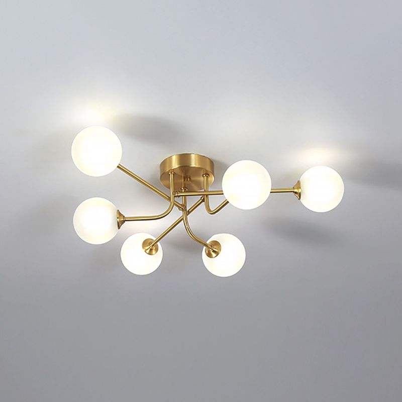 Ball Shape Glass Flush Ceiling Light Modern Multi Lights Flush Light Fixtures