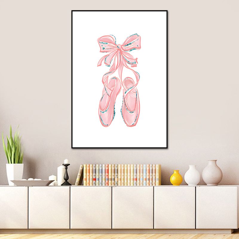 Ballet Wall Art Kids Style Cute Cartoon Canvas Print in Soft Color for Bedroom