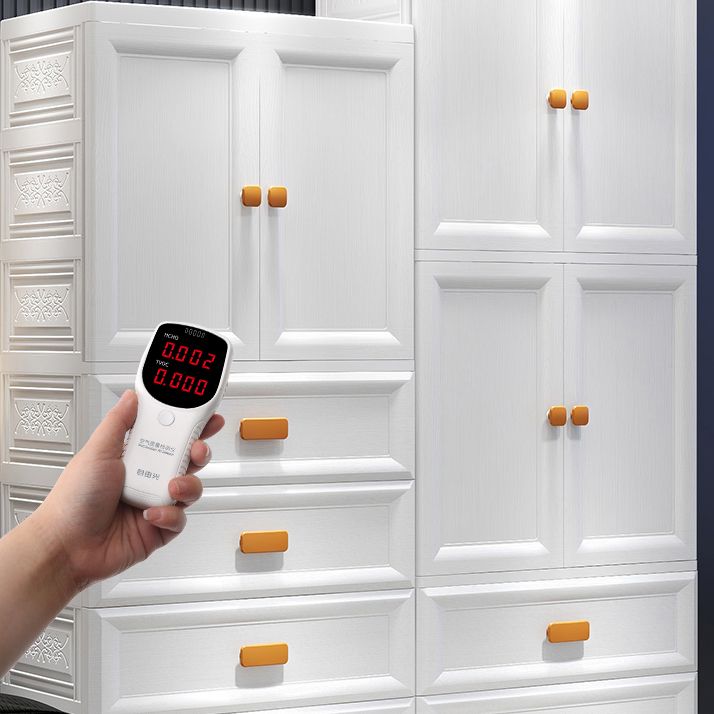 Modern Plastic Storage Cabinet for Bedroom Matte Finish Cabinet with Hinged Door