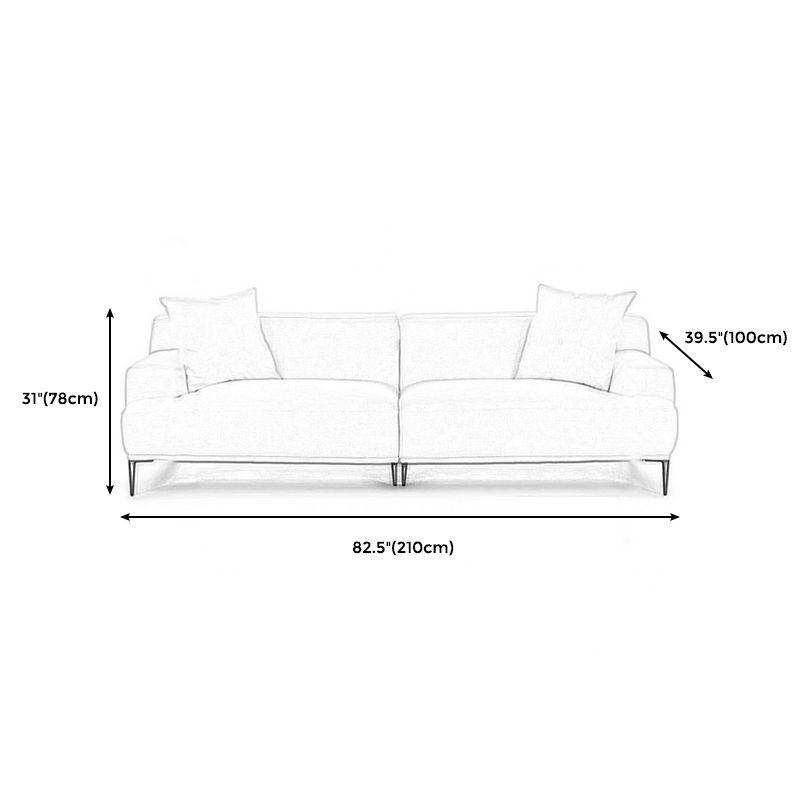 Linen Recessed Arm Sofa 38"W  Modern Cushions Sofa for Living Room