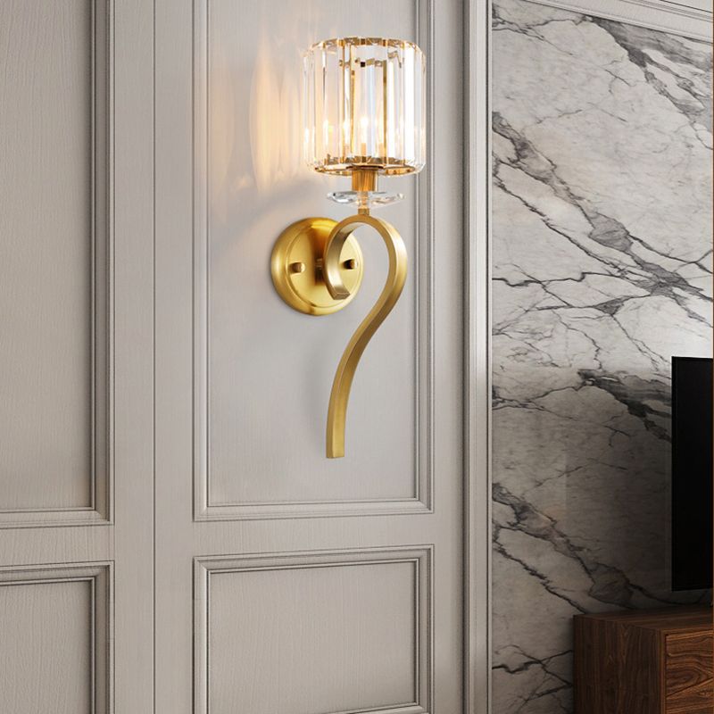 Geometric Wall Lighting Contemporary Crystal 1 Light Wall Sconce