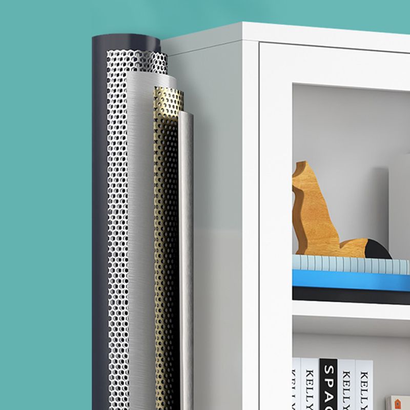 Contemporary Metal Bookshelf with Doors, Bookshelf for Any Room