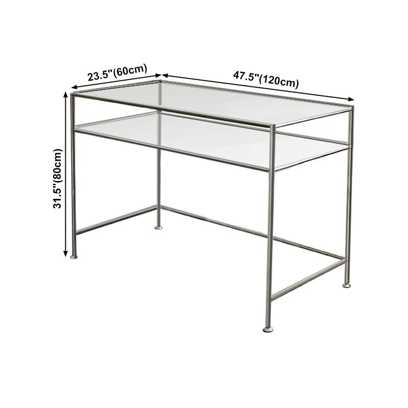 Contemporary Style Rectangular Writing Desk Glass Desk for Office