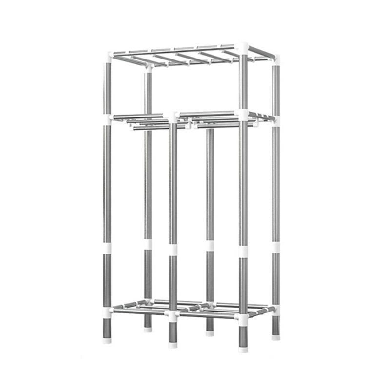 Contemporary Home Wardrobe Armoire Steel Frame Wardrobe with Shelves