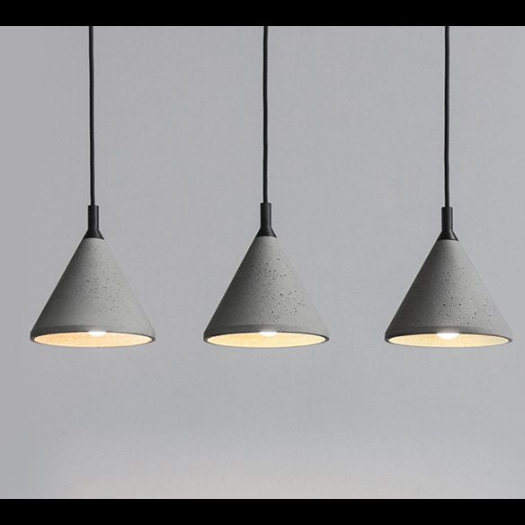 Cone gris ciment hanging léger style vintage Creative 1-Light Pendentif pour le restaurant du café