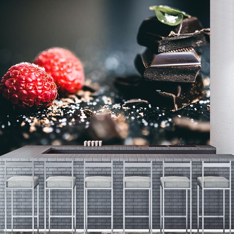 Delicious Chocolate Wall Paper Mural Stain Resistant Wall Covering for Dessert Shop