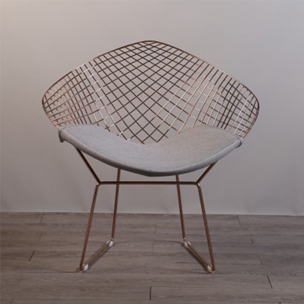 Sillas de comedor escandinavas sin brazos Sillas auxiliares de comedor tapizadas con patas de metal