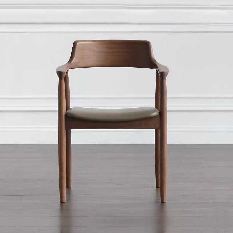 Contemporary Dining Chair 20'' Wide Open Arm Chair with 4 Wood Legs for Home