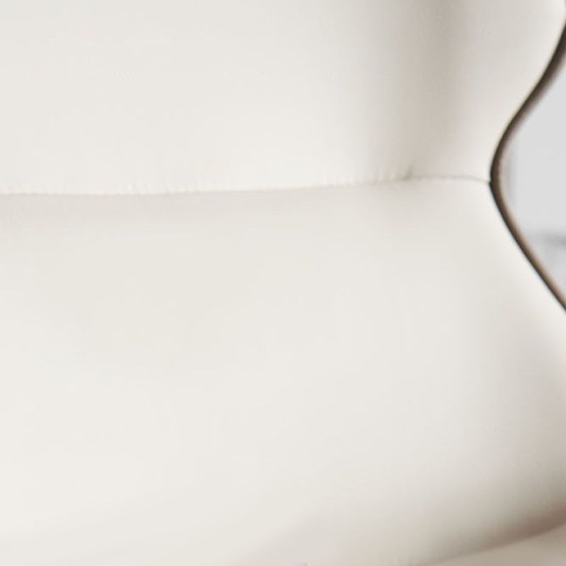 Contemporary Metal Dining Room Chair Arm Faux Leather Side Chair