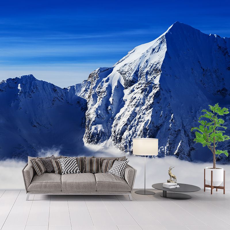 Mountain Peak Above Cloud Murals Modern Waterproofing Bedroom Wall Covering, Optional Size