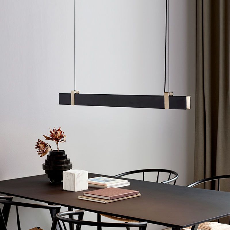Rectangle 1 - Light LED Kitchen Island Fixture Metal Contemporary Ceiling Pendant