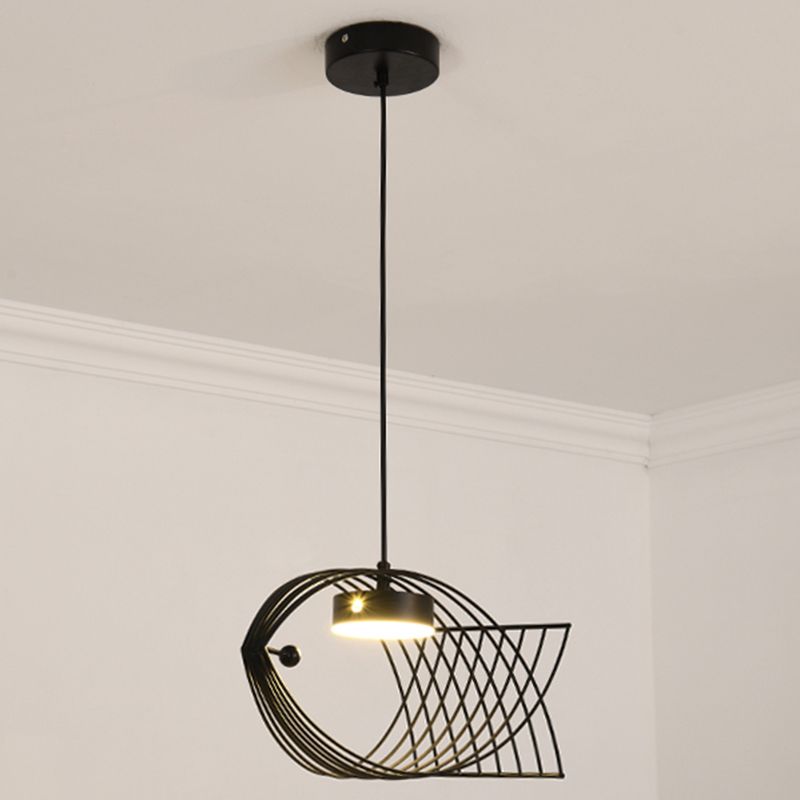 Luz colgante de pescado artístico Minimalista Metal Comedor LED LECHE