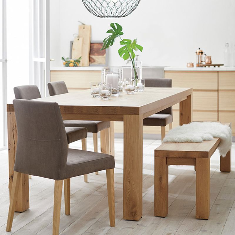 Table à manger moderne en bois massif, rectangulaire, avec 4 pieds, pour Restaurant