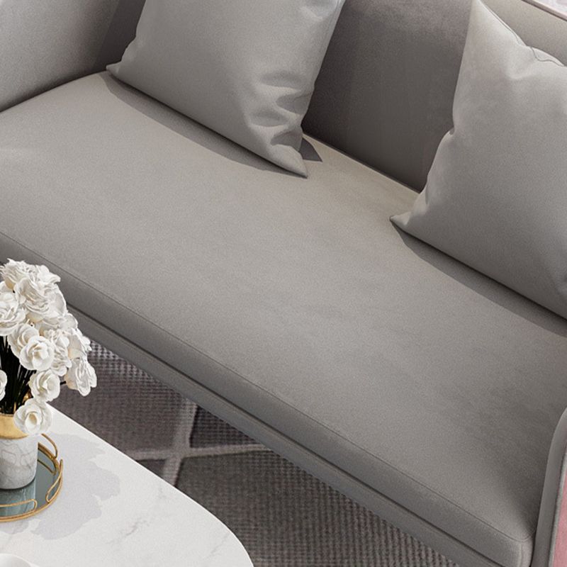Contemporary Tight Back Sofa with Tuxedo Arm and Metal Base for Living Room