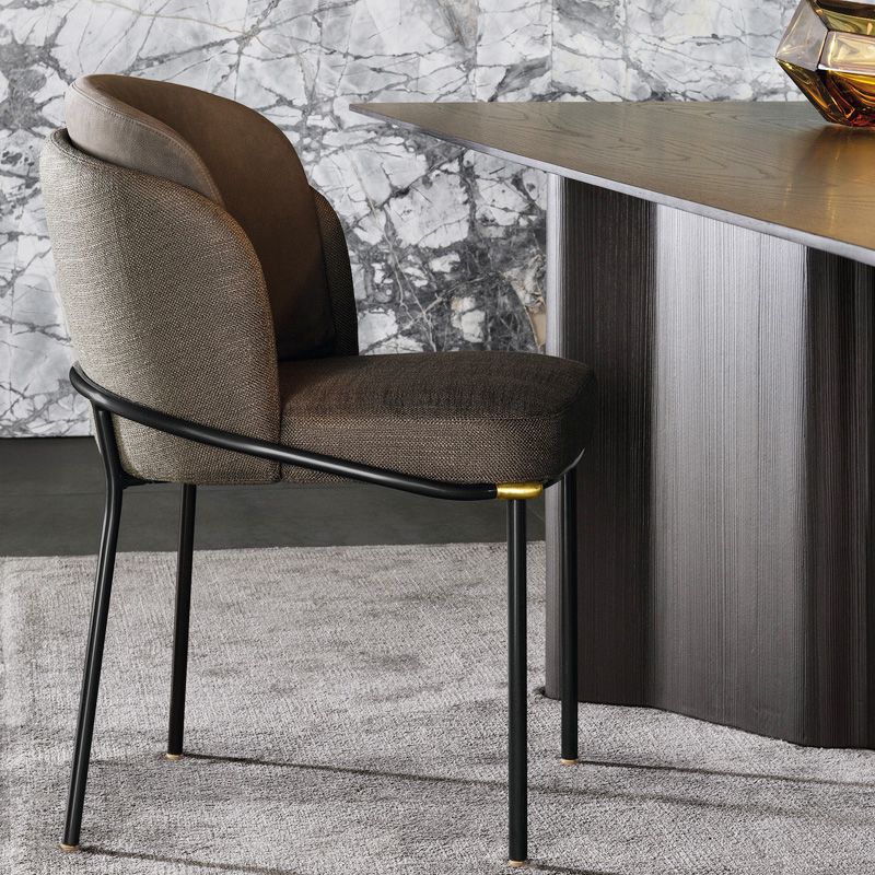 Contemporary Dining Chair Dining Armless Side Chairs with Metal Legs