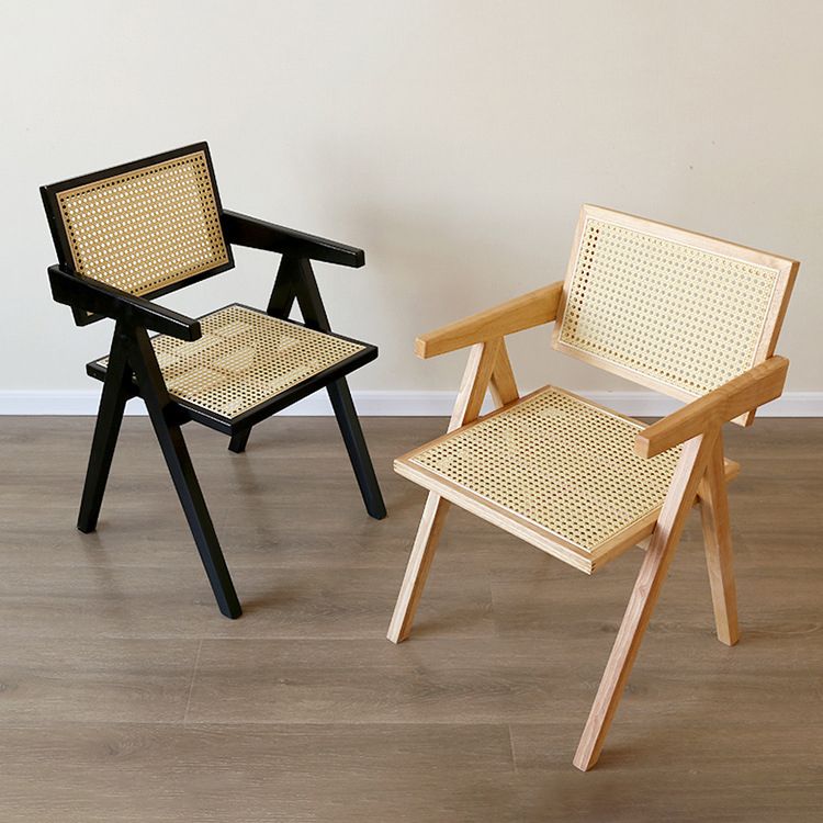 Modern Style Kitchen Dining Room Wood Chair Set Open Back Arm Chairs Set