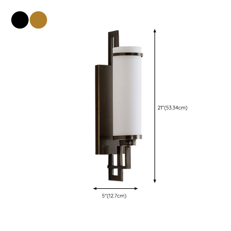 Cylinder Wall Lighting Modern Glass 1 Light Wall Sconces for Living Room