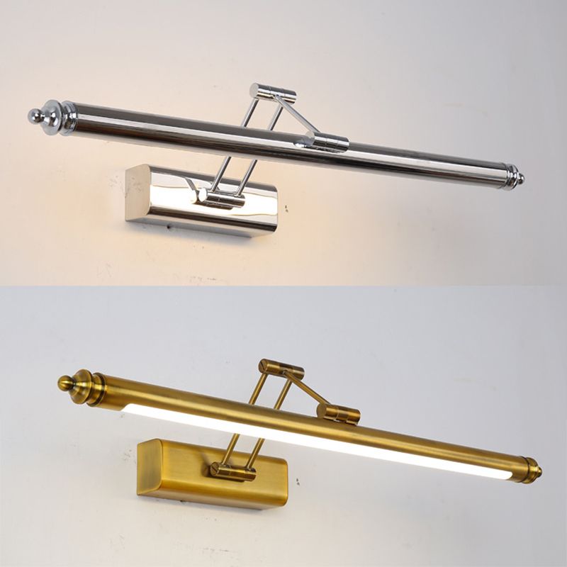 Metal linear Shade Swing Arm Wall Lights Modern 1 Head Wall Mount Fixture in Chrome