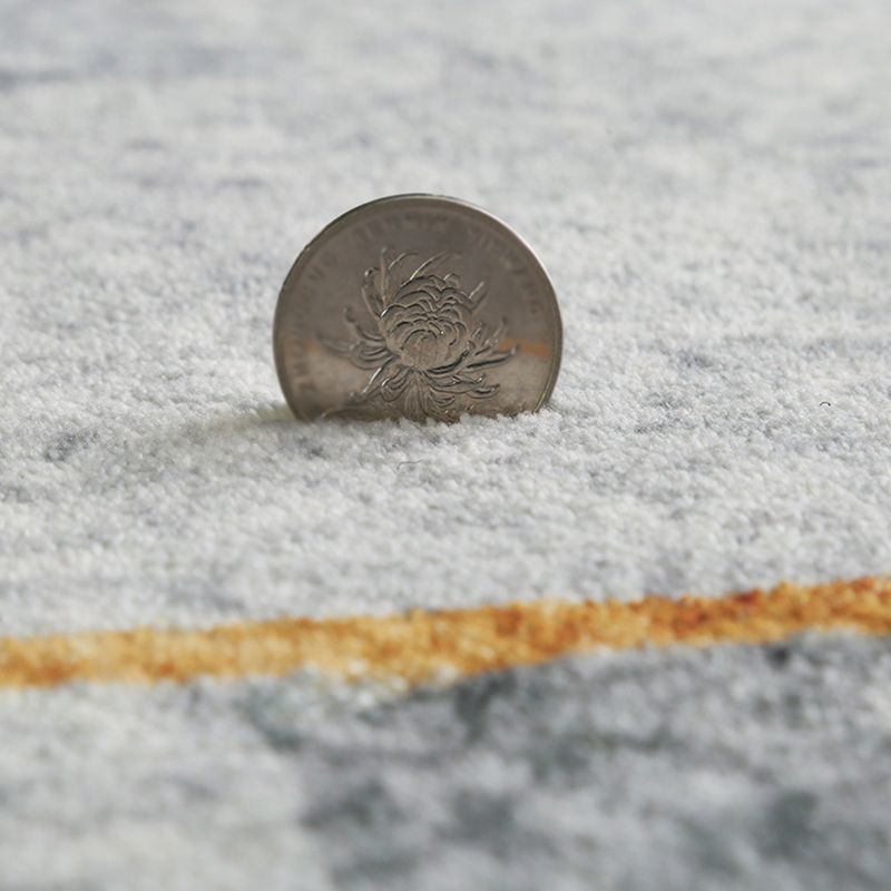 Fancy Gray Tone Indoor Rug Geometry Print Rug Polyester Stain Resistant Living Room Rug