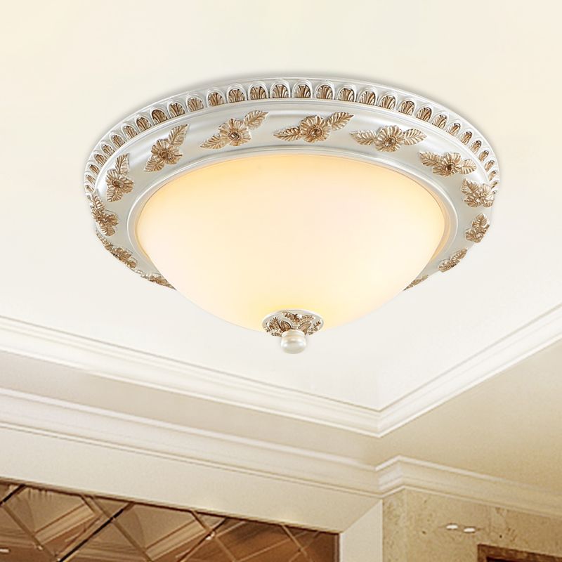 2/3 lampen halve bol inbouwlamp klassiek beige opaline glazen plafondmontagelamp voor keuken, 14"/16"/19,5" W