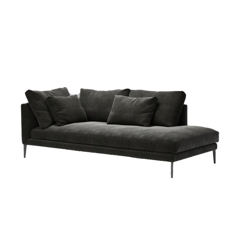 Contemporary Black with Arms Chaise Wood Pillow Top Arms for Bedroom Living Room
