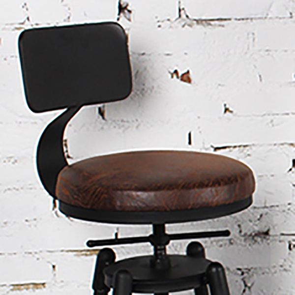 Industrial Rotatable Armless Counter Stool Iron Bar Stool with Pedal