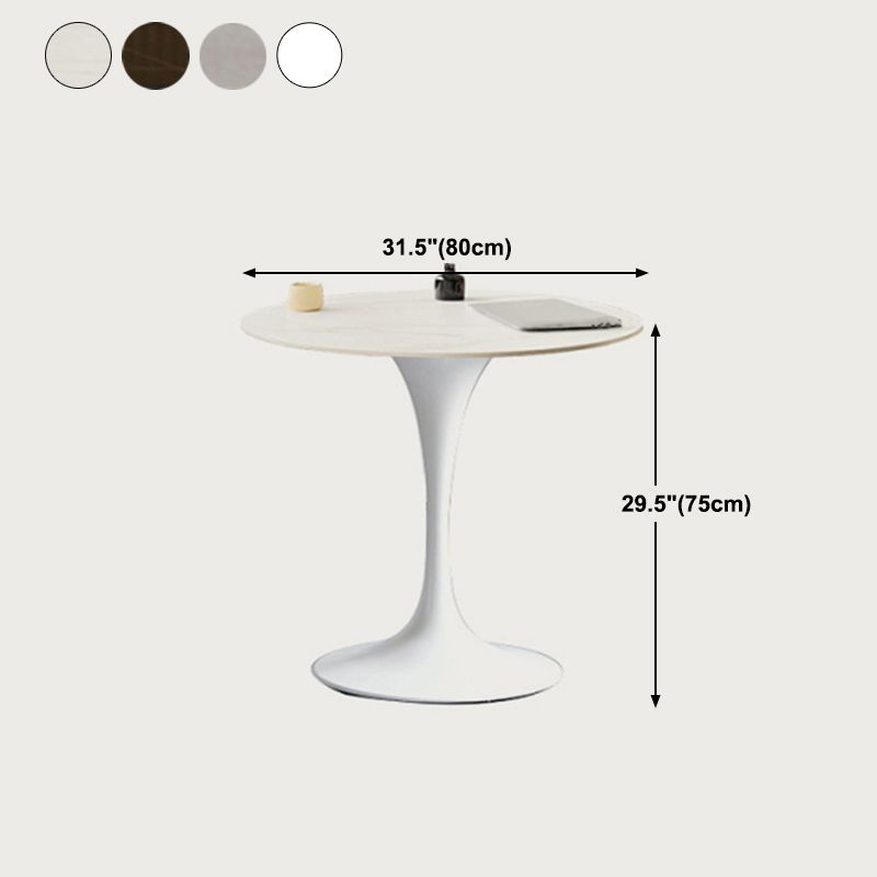 Modern Style Round Dining Table Tulip Home Table with Metal Base